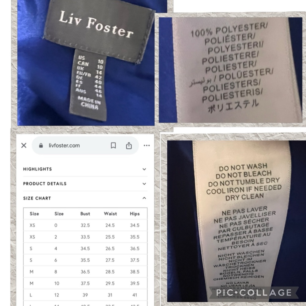 Liv Foster Asymmetrical Charmeuse Side Slit Evening Gown, Royal Blue, Sz 10, NWT - Picture 15 of 16
